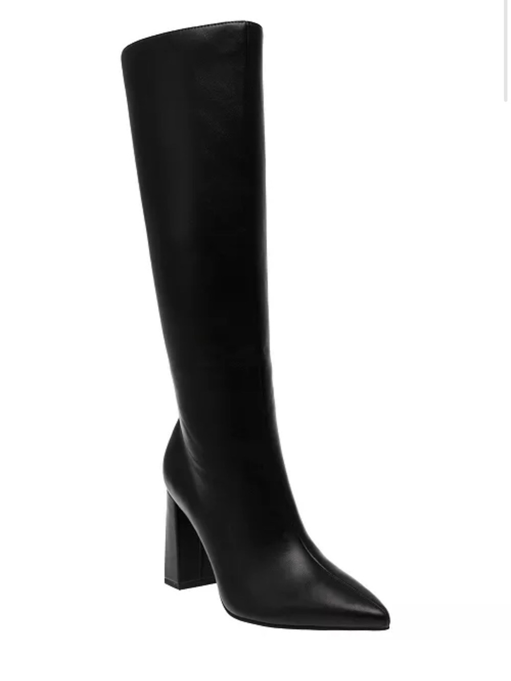 Wild Pair Black Over-the-Knee Pointed Toe Block Heel Boots